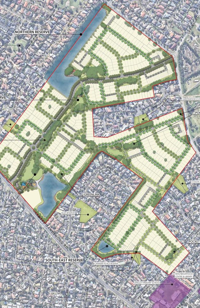 The open space set to be built on under a proposal Dingley Village residents have been fighting for more than a decade.