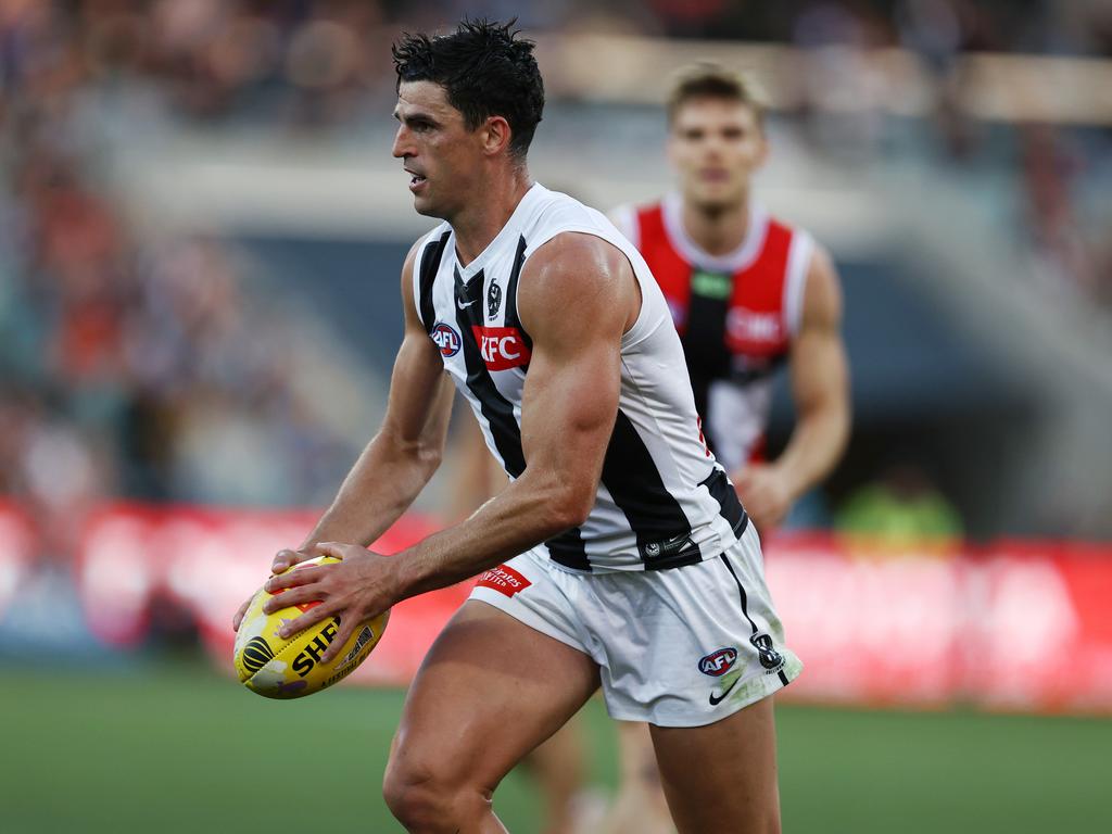 AFL. Round 5. Gather Round. Collingwood vs St Kilda at the Adelaide Oval. Scott Pendlebury of the Magpies during the 2nd qtr. . Pic: Michael Klein