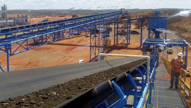 Conveyor at CuDeco Rocklands copper processing plant. Picture: Supplied