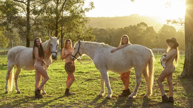 Hannah Steel, Dannielle Allman, Nicole Romness, Clemence King and Calypso the Rabbit. Picture: Meredith Schofield