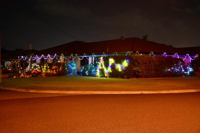 Christmas lights in Field St in West Mackay. Picture: Rae Wilson