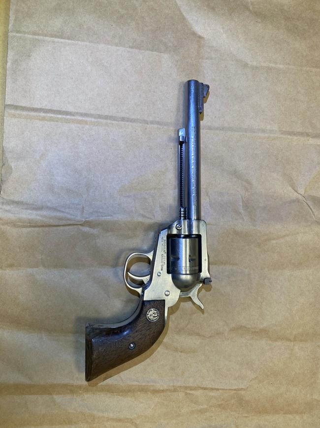 A revolver police say was loaded when they found it during a search of a man's vehicle.