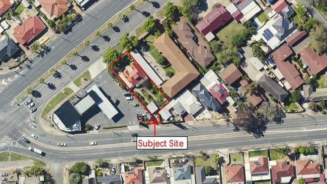 A map showing the site for X Convenience's proposed car wash on Anzac Highway, Plympton. Picture: TMC Building Design Group