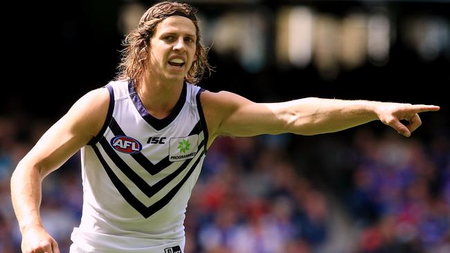 Will Nat Fyfe stay at Fremantle? The SuperFooty Podcast boys say it’s not certain. Picture: Wayne Ludbey