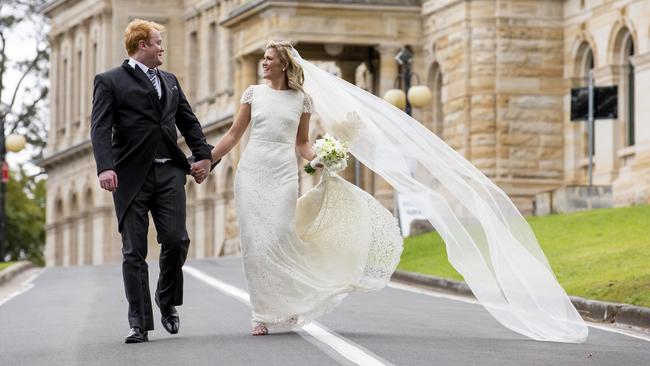 The couple’s 2014 wedding. Picture: James Horan