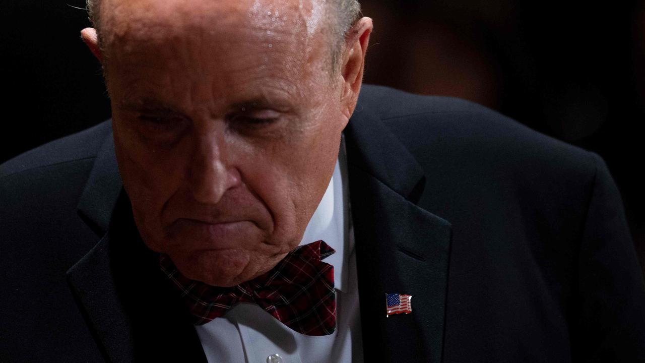 Mr Giuliani’s diagnosis was announced on Sunday, three days after his appearance in Georgia and almost a full week since he was in Arizona. Picture: Jim Watson/AFP