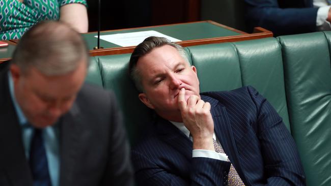 Don’t blame Chris Bowen for the leak. He was quite obviously having a snooze. Picture: Gary Ramage