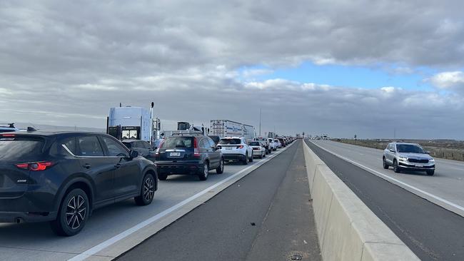 Police warned motorists traveling on the city-bound lanes of the North South Motorway to expect delays after a crash at Dry Creek.