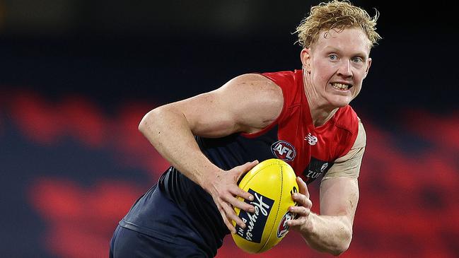 Clarry is a gun in the guts, but the Dees need him to kick more goals. Picture: Michael Klein