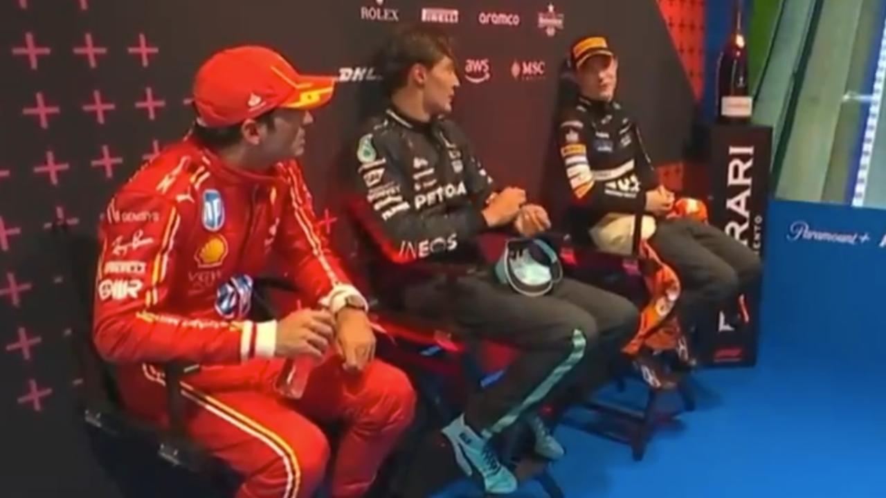 ‘We shouldn’t laugh’: Piastri shuts down F1 winner in hilarious green room moment