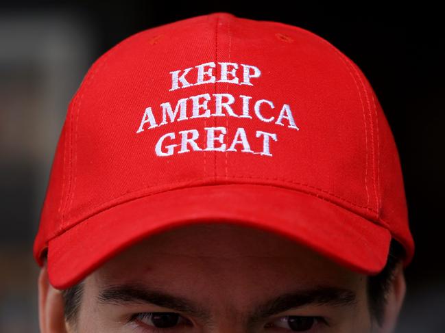 SYDNEY, AUSTRALIA - NCA NewsWire Photos NOVEMBER, 4, 2020: A Donald Trump ÃKeep America GreatÃ hat is seen during an US Election watch party at the Cheers bar in Sydney. US voters have taken to the polls to decide the 46th president of America, between Republican Donald Trump and Democrat Joe Biden.Picture: NCA NewsWire/Bianca De Marchi