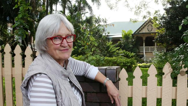 Judy Noble was concerned by the proposed development to move one of New Farm's most historic homes and build townhouses behind it on its old gardens. Picture: Liam Kidston