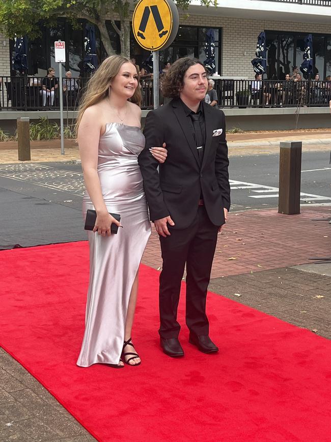 Jayden Westlake and Savannah arrive at the Urangan State High School formal.