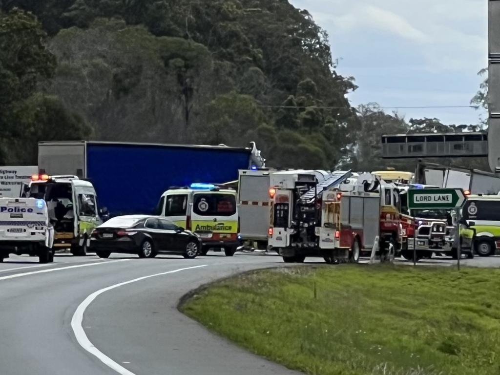 Kadeem Darlow was trapped in the wreckage of his truck for an hour following the horrific crash at the D’Aguilar Hwy.