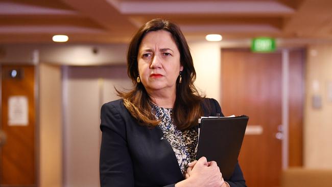 Queensland Premier Annastacia Palaszczuk said sports teams were outside the quarantine cap. Picture: NCA NewsWire / Dan Peled