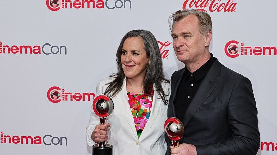 Emma Thomas and husband Christopher Nolan. Picture: Ethan Miller/Getty Images)