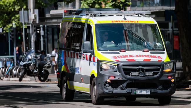 MELBOURNE, AUSTRALIA - NewsWire 16th October 2024. Pictured:  Emergency Services stock. Ambulance on William street in the city centre. Picture: NewsWire/Nadir Kinani