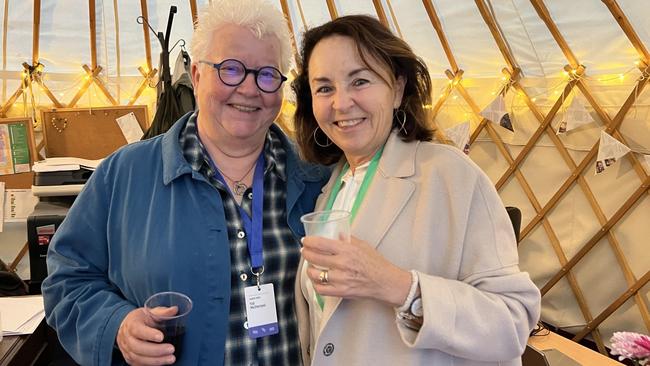 Businesswoman Kathy Shand, pictured left, quit as chair of the Sydney Writers Festival following disagreements with other staff.