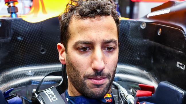 Daniel Ricciardo of Australia and Oracle Red Bull Racing has a seat fitting in the Red Bull Racing garage during previews ahead of the F1 Grand Prix of Australia at Albert Park Grand Prix Circuit on March 30, 2023 in Melbourne, Australia. (Photo by Mark Thompson/Getty Images)