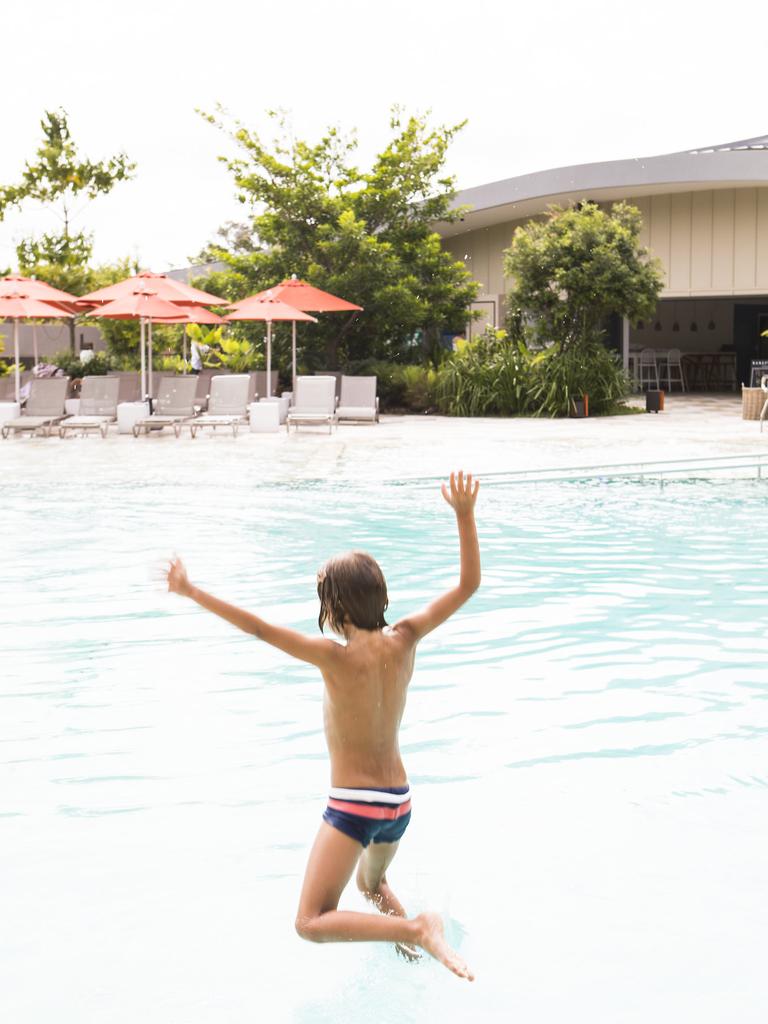 The swimming pool was a huge hit with the kids.