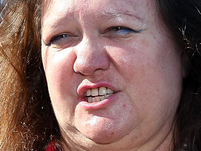 PERTH, AUSTRALIA - JUNE 09: Gina Rinehart, chairman of Hancock Prospecting joins protesters as they rally against the government's proposed mining tax outside the Hyatt Regency Hotel where Prime Minister Kevin Rudd is to address the Perth Press Club on June 9, 2010 in Perth, Australia. Rudd is in Western Australia to campaign for his proposed 40% resources super profits tax amid falling approval ratings in recent polls and strong opposition from the mining industry. (Photo by Paul Kane/Getty Images)