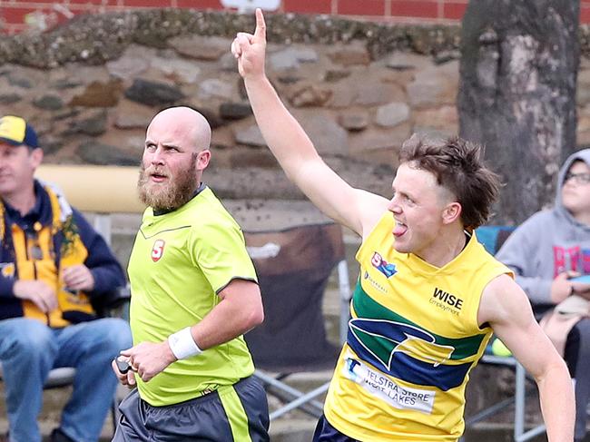 Eagles James Rowe celebrates his goal. Picture: Sarah Reed