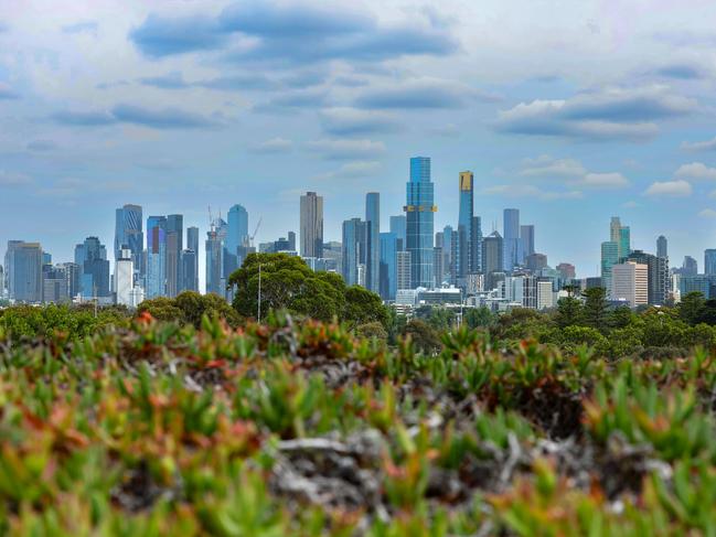 Melbourne, Victoria, CBD skyline green wedge image.                                                              Picture: David Caird