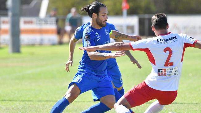 Adelaide Olympic’s Ricardo Da Silva, pictured earlier this season, scored for Olympic against Comets on Saturday. Picture: AAP/Keryn Stevens