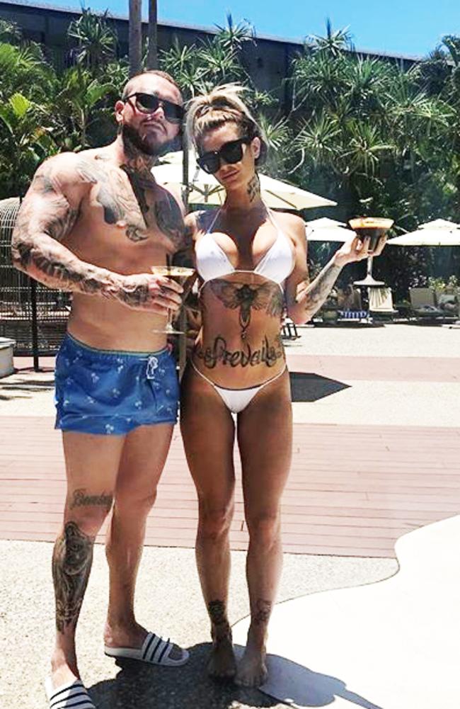 Ex-Hells Angels Benjamin “Notorious” Geppert and his girlfriend Allaina Vader at the start of their Hamilton Island holiday for his birthday.