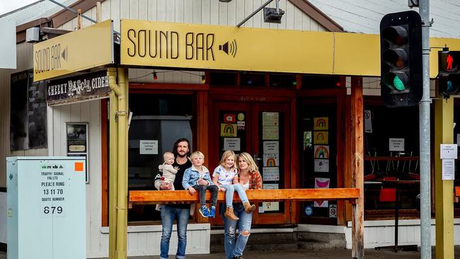 Soundbar owner Erin Moore with her family.