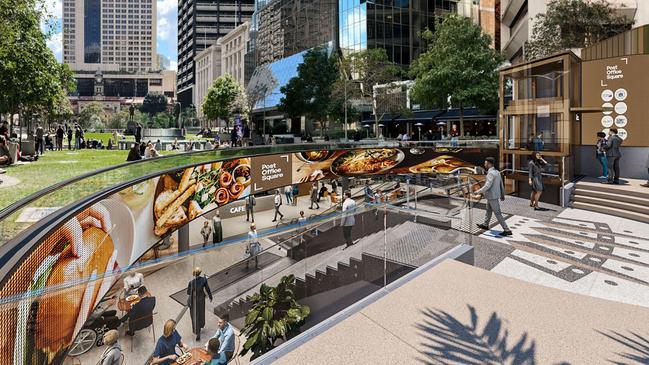 An artist's impression of the redesign of Post Office Square in Brisbane's CBD.