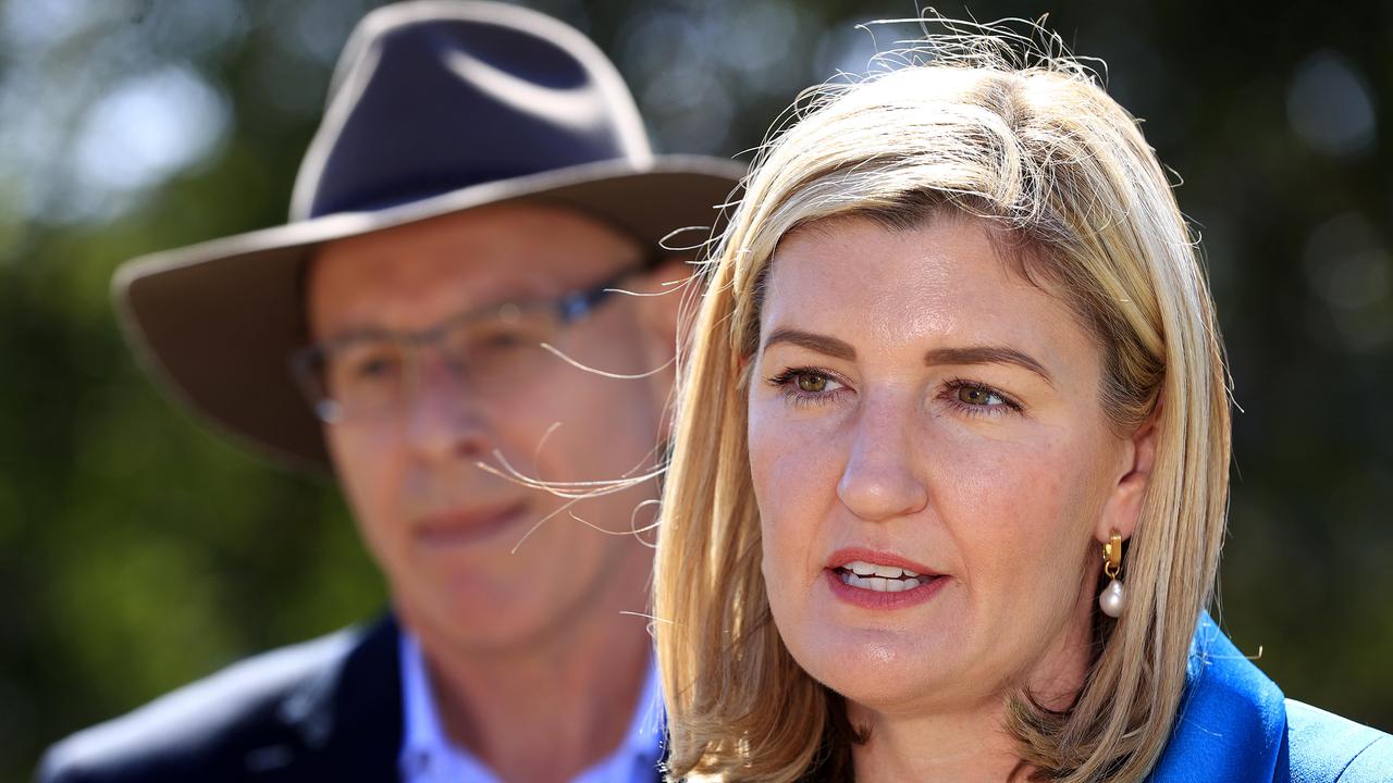 Health Minister Shannon Fentiman announced the decision flanked by Queensland Health director-general Michael Walsh. Pics Adam Head