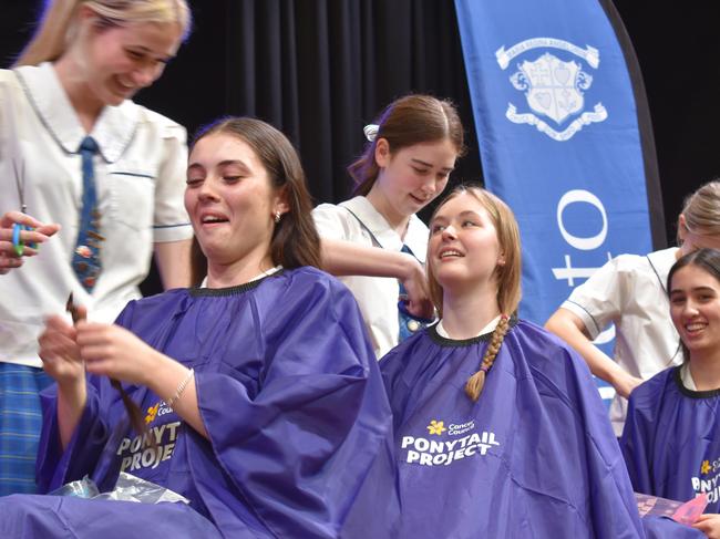 Year 12 students at Loreto College 'Rocked the Chop' for the Cancer Council's Ponytail Project.