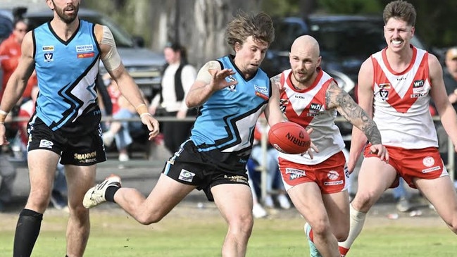 Southern Mallee Thunder's Billy Lloyd, centre, had a highly consistent season in the Wimmera league. Picture: Georgia Hallam