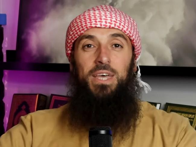 Abu Ousayd, also known as Wissam Haddad, a Sydney-based Islamic cleric, in a screen grab taken from Ousayd's social media. Picture: YouTube