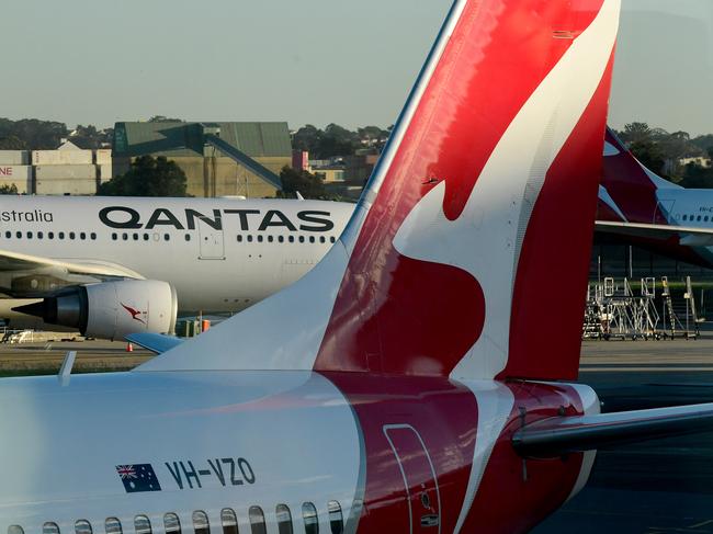 Qantas aircrafts are seen on the tarmac at Sydney Airport, Adelaide, Wednesday, May 8, 2019. (AAP Image/Bianca De Marchi) NO ARCHIVING