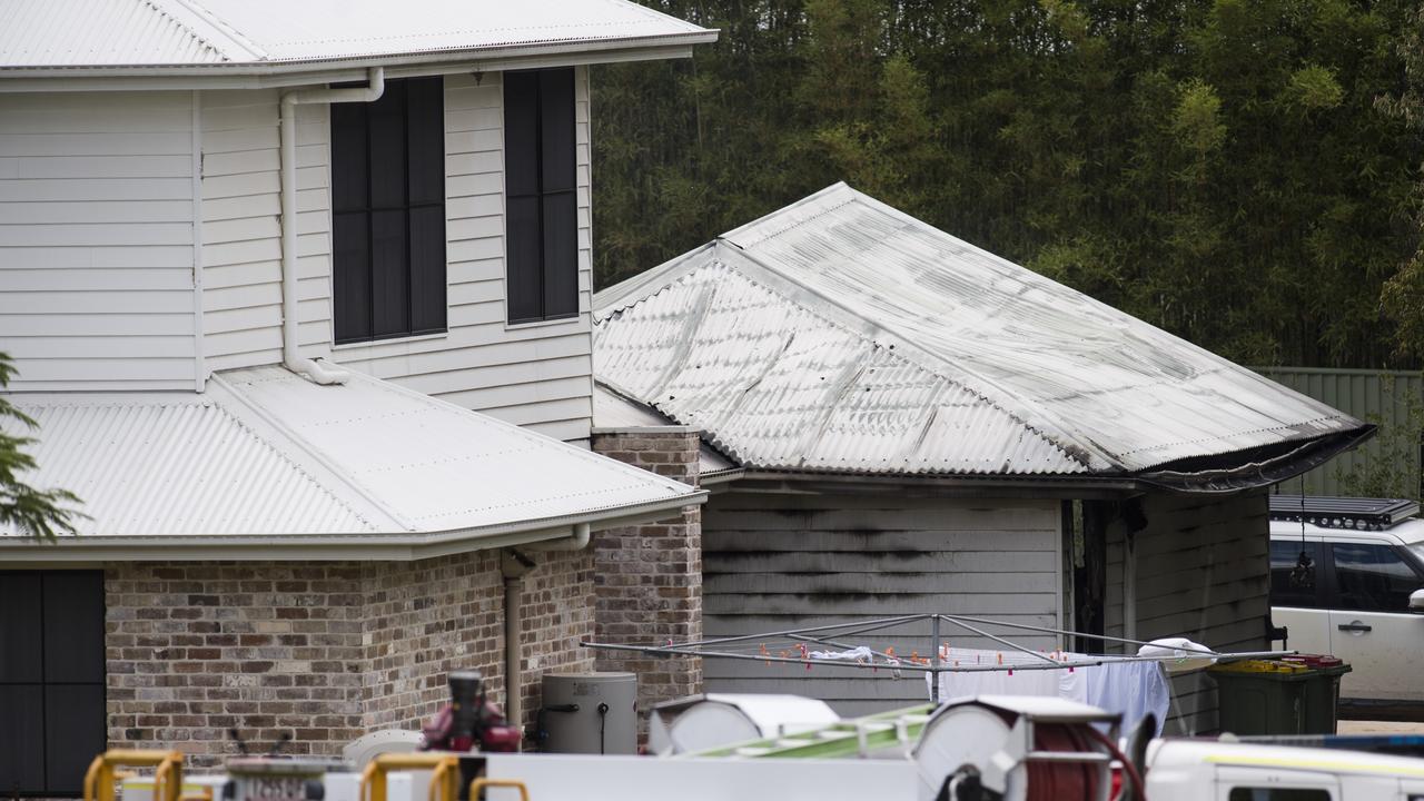 A fire broke out at a Withcott property on Sunday, January 22, destroying a shed before spreading to a home. Picture: Kevin Farmer