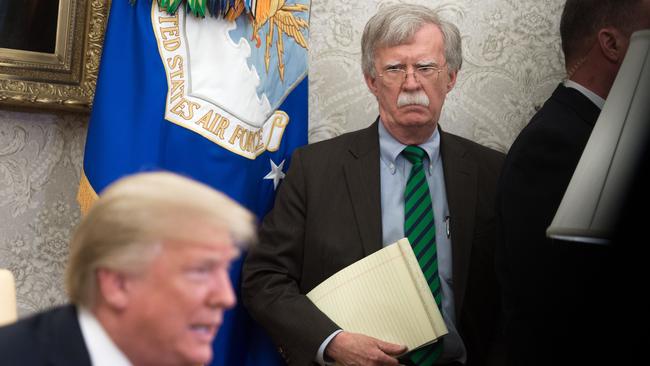 Moustachioed John Bolton was said to have been ruled out as a possible secretary of state by Donald Trump but was later appointed by him as national security adviser. Picture: Saul Loeb/AFP