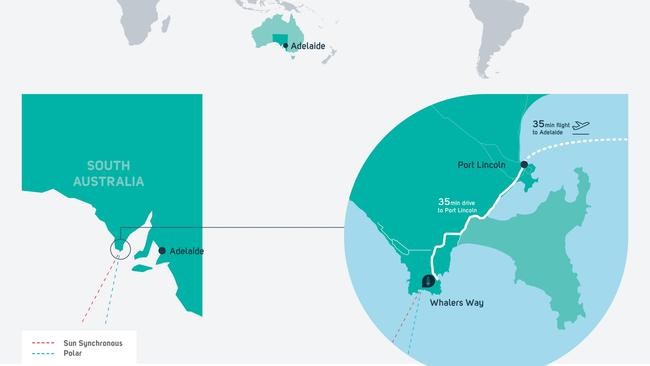 Southern Launch - Adelaide company Southern Launch aims to build a rocket launch facility at Whaler's Way, south of Port Lincoln, South Australia. Map illustrates location of site. Picture supplied by Southern Launch in June 2019.