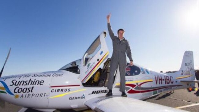 Lachlan Smart celebrates the end of his epic journey. Picture: Cr Mark Jamieson