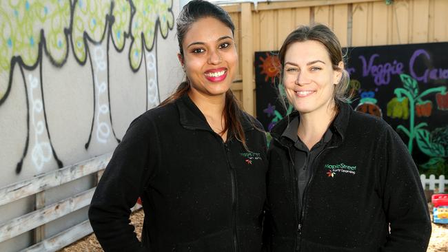 Ms Nicholson with colleague Neha Ahuja. Picture: Hamish Blair