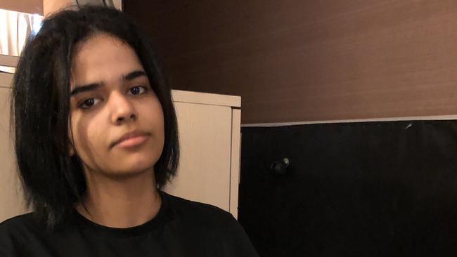 The 18-year-old begged for asylum on social media, claiming she was trying to escape her abusive  family. Picture: Twitter