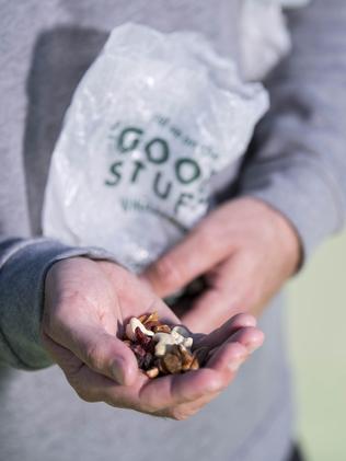 A handful of nuts is a good healthy snack according to Ash Williams. Picture: Darren Leigh Roberts