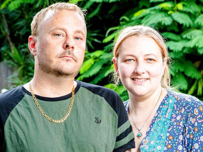 Brad and Vanessa Turner at their Brisbane home, Tuesday, February 1, 2022 - Picture: Richard Walker