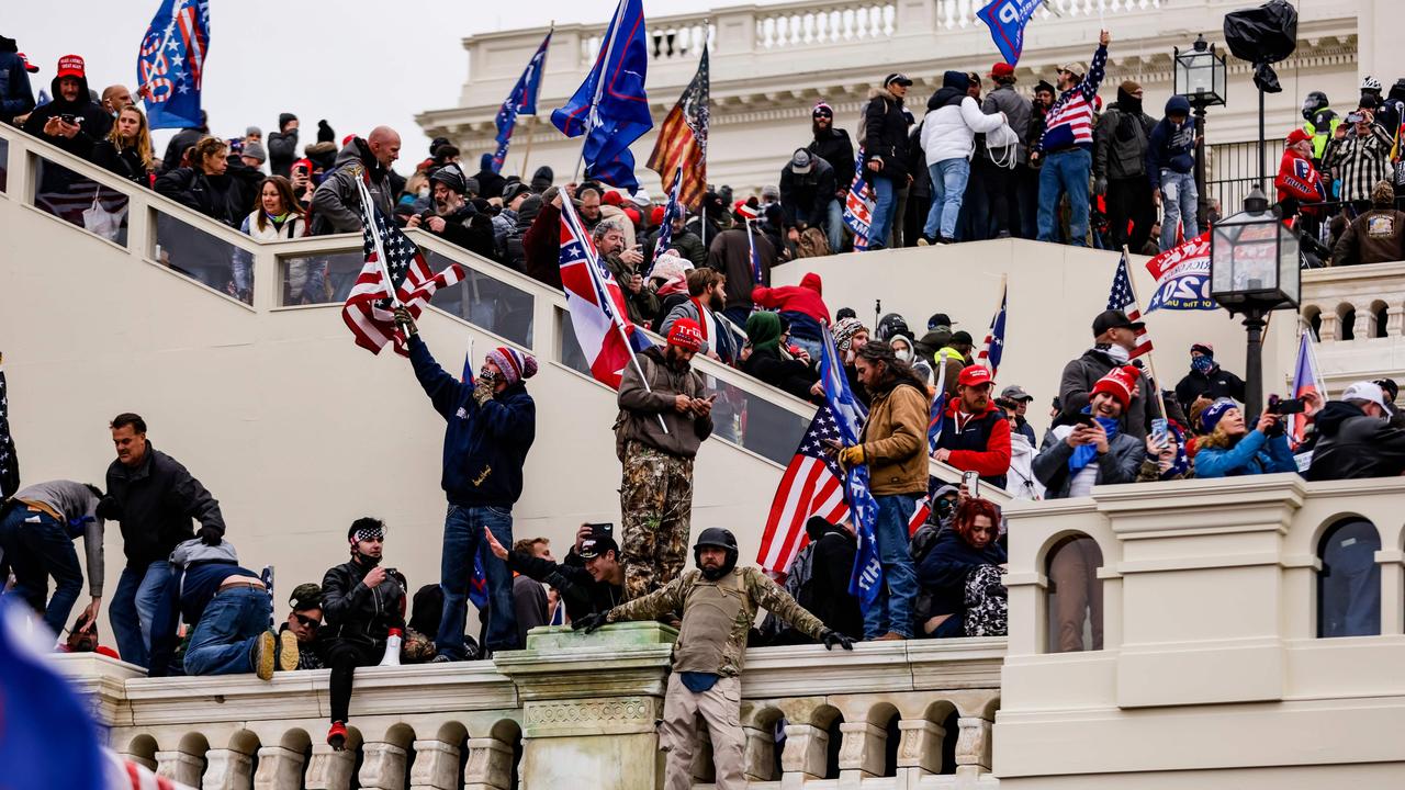 The protest turned violent as rioters stormed the Capitol building. Picture: Samuel Corum/Getty Images/AFP