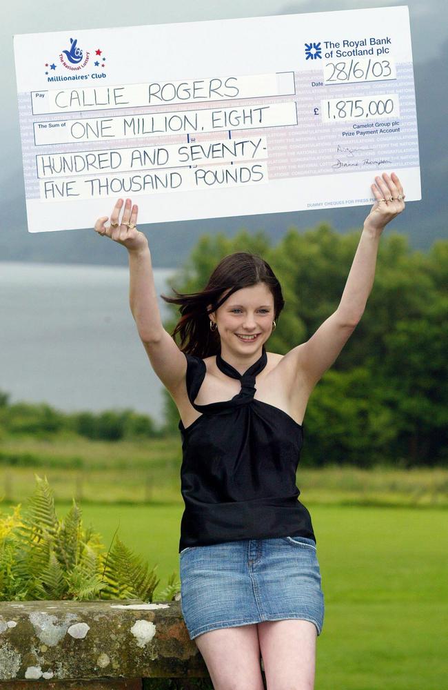 Sixteen-year-old, Callie Rogers celebrating her lottery win. Picture: Phil Noble/PA/AAP