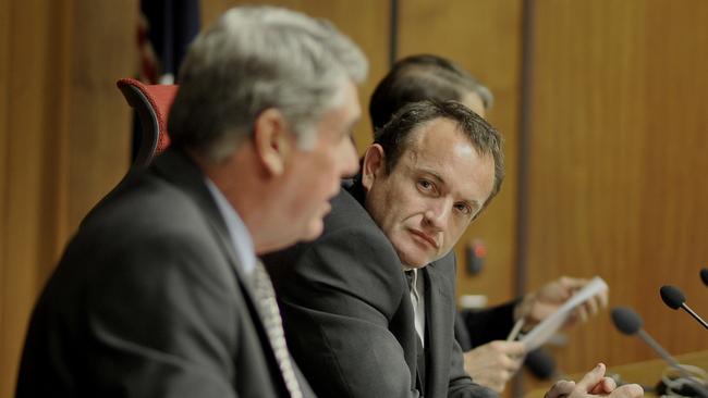 Mayor Allan Sutherland and Cr Adrian Raedel at the Strathpine Council chambers. Picture: Bradley Cooper.