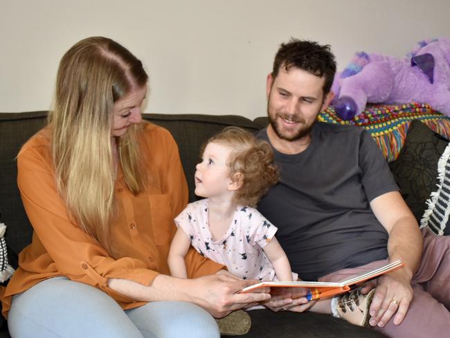 Ballina couple Jessica and Adrian Treen with daughter Elora, who has been diagnosed with a rare condition called Congenital Disorder, Deglycosylation or NGLY1-CDG.