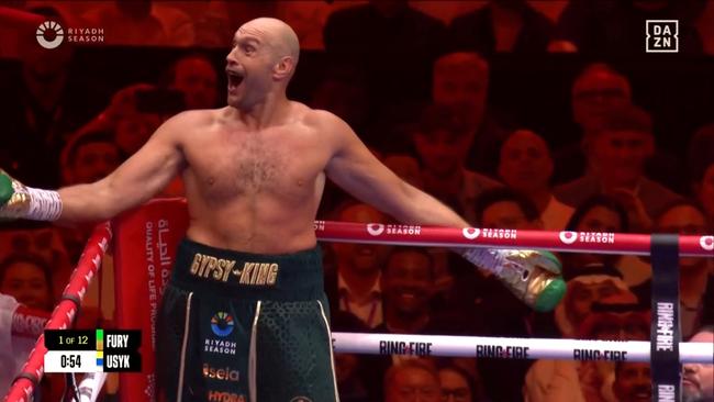 Tyson Fury was a showman. Photo: DAZN.