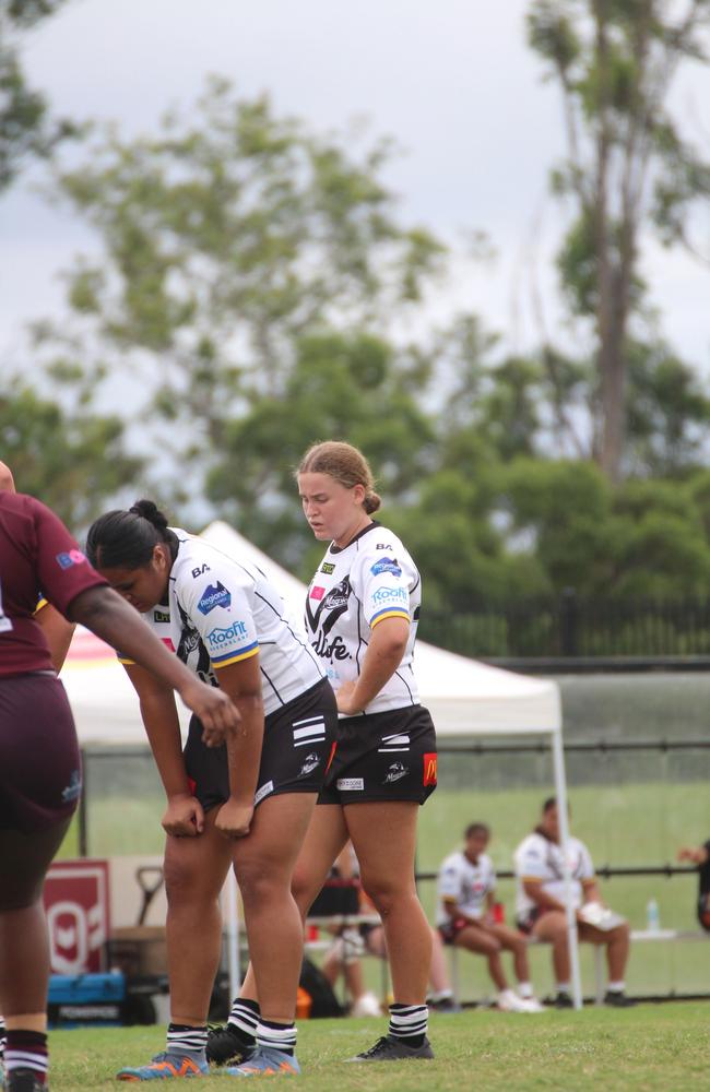 Sienna Trew getting ready for scrum time.